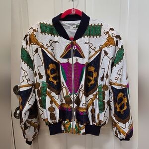Vintage Mighty Bomber Jacket Silk Multicolor w/ paddings- very good condition
